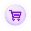 Glossy Purple Shopping Cart Badge